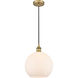 Edison Athens LED 10 inch Brushed Brass Mini Pendant Ceiling Light