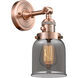 Franklin Restoration Small Bell LED 5 inch Antique Copper Sconce Wall Light, Franklin Restoration