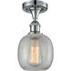 Ballston Belfast 1 Light 6 inch Polished Chrome Semi-Flush Mount Ceiling Light in Clear Crackle Glass, Ballston