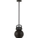 Newton Sphere 1 Light 8 inch Matte Black Pendant Ceiling Light