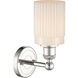 Hadley Sconce Wall Light in Polished Nickel, Matte White
