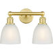 Castile 2 Light 15 inch Satin Gold and White Bath Vanity Light Wall Light