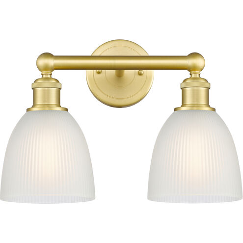 Castile 2 Light 15 inch Satin Gold and White Bath Vanity Light Wall Light