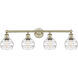 Edison Rochester 4 Light 32.88 inch Antique Brass Bath Vanity Light Wall Light