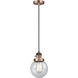 Franklin Restoration Beacon 1 Light 6 inch Antique Copper Mini Pendant Ceiling Light in Incandescent, Seedy