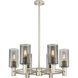 Crown Point 6 Light 24 inch Satin Nickel Chandelier Ceiling Light in Plated Smoke Glass