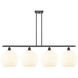 Ballston White Venetian 4 Light 50.25 inch Oil Rubbed Bronze Stem Hung Island Light Ceiling Light