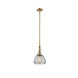 Franklin Restoration Fulton LED 7 inch Brushed Brass Mini Pendant Ceiling Light in Clear Glass, Franklin Restoration