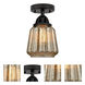 Nouveau 2 Chatham 1 Light 6 inch Matte Black Semi-Flush Mount Ceiling Light in Mercury Glass