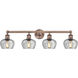 Fenton 4 Light 33.5 inch Antique Copper Bath Vanity Light Wall Light in Clear