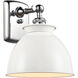 Ballston Adirondack LED 8 inch Brushed Brass Sconce Wall Light in Glossy White, Ballston