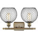 Ballston Farmhouse Chicken Wire 2 Light 16 inch Antique Brass Bath Vanity Light Wall Light, Ballston