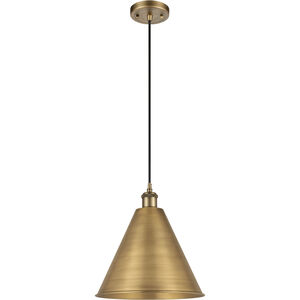 Ballston Cone 1 Light 16 inch Brushed Brass Mini Pendant Ceiling Light