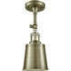 Franklin Restoration Addison LED 5 inch Antique Brass Semi-Flush Mount Ceiling Light, Franklin Restoration