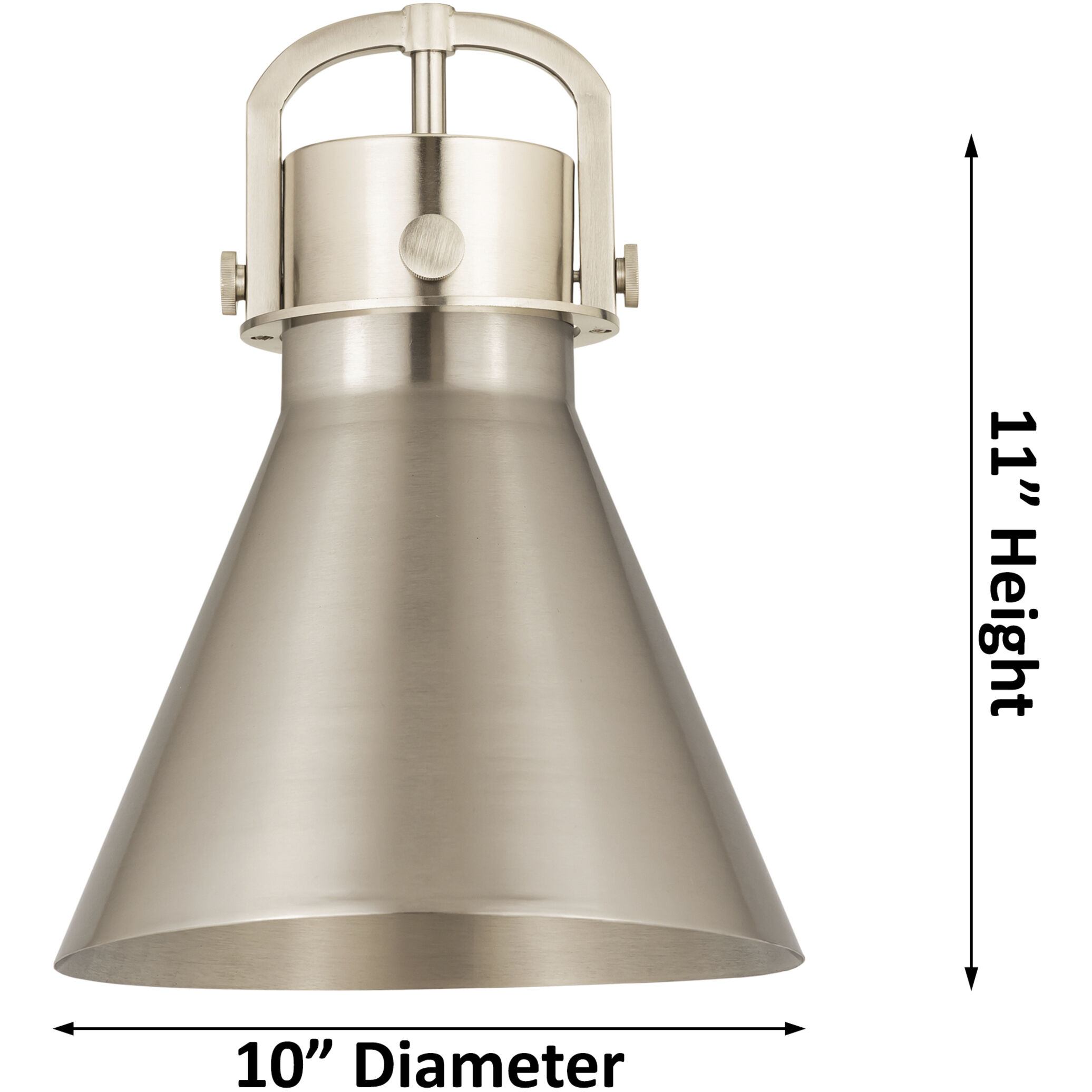 Newton Cone 1 Light 10 inch Satin Nickel Stem Hung Pendant Ceiling Light