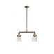 Franklin Restoration Small Bell LED 21 inch Antique Copper Chandelier Ceiling Light in Seedy Glass, Franklin Restoration