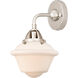 Nouveau 2 Small Oxford 1 Light 8 inch Polished Nickel Sconce Wall Light in Matte White Glass
