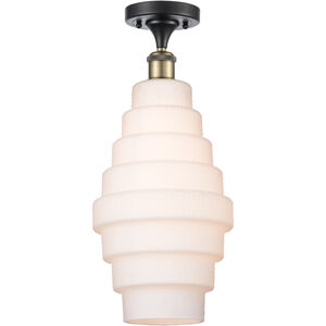 Ballston Cascade LED 8 inch Black Antique Brass Semi-Flush Mount Ceiling Light