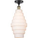 Ballston Cascade LED 8.25 inch Black Antique Brass Semi-Flush Mount Ceiling Light in White