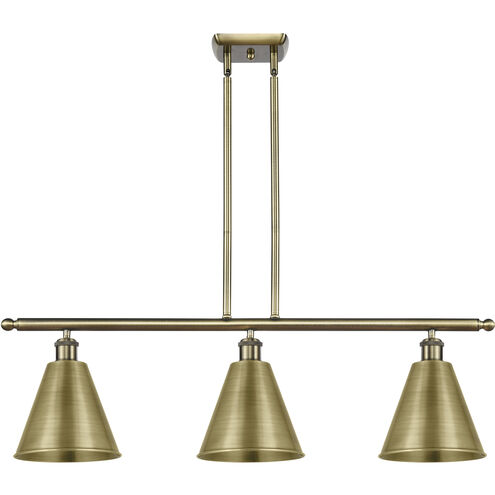 Ballston Cone 3 Light 36 inch Antique Brass Island Light Ceiling Light