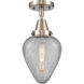 Franklin Restoration Geneseo 1 Light 7 inch Brushed Satin Nickel Flush Mount Ceiling Light