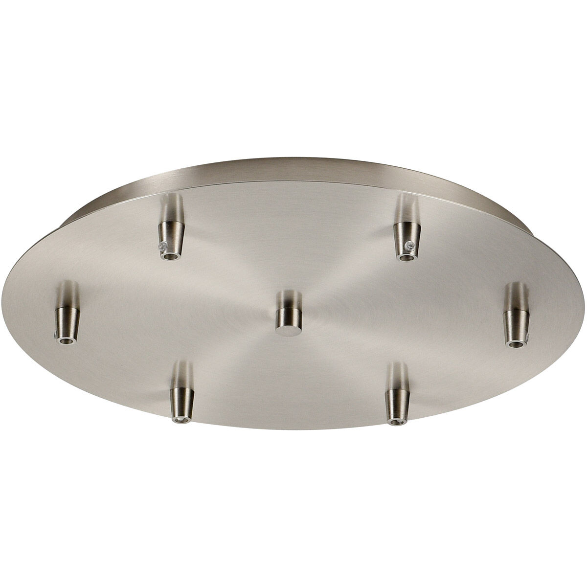 Custom Cord Satin Nickel Multi Port Canopy, Round