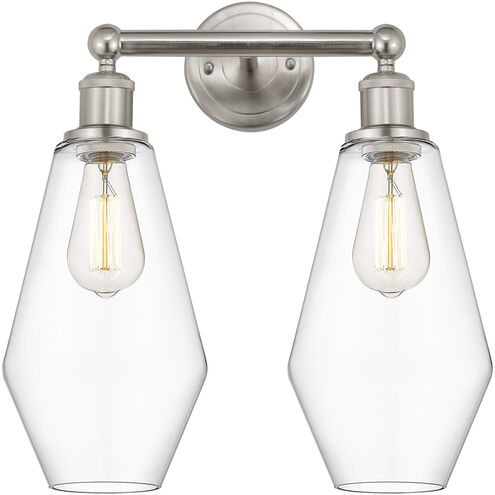 Cindyrella 2 Light 16 inch Brushed Satin Nickel Bath Vanity Light Wall Light in Clear Glass