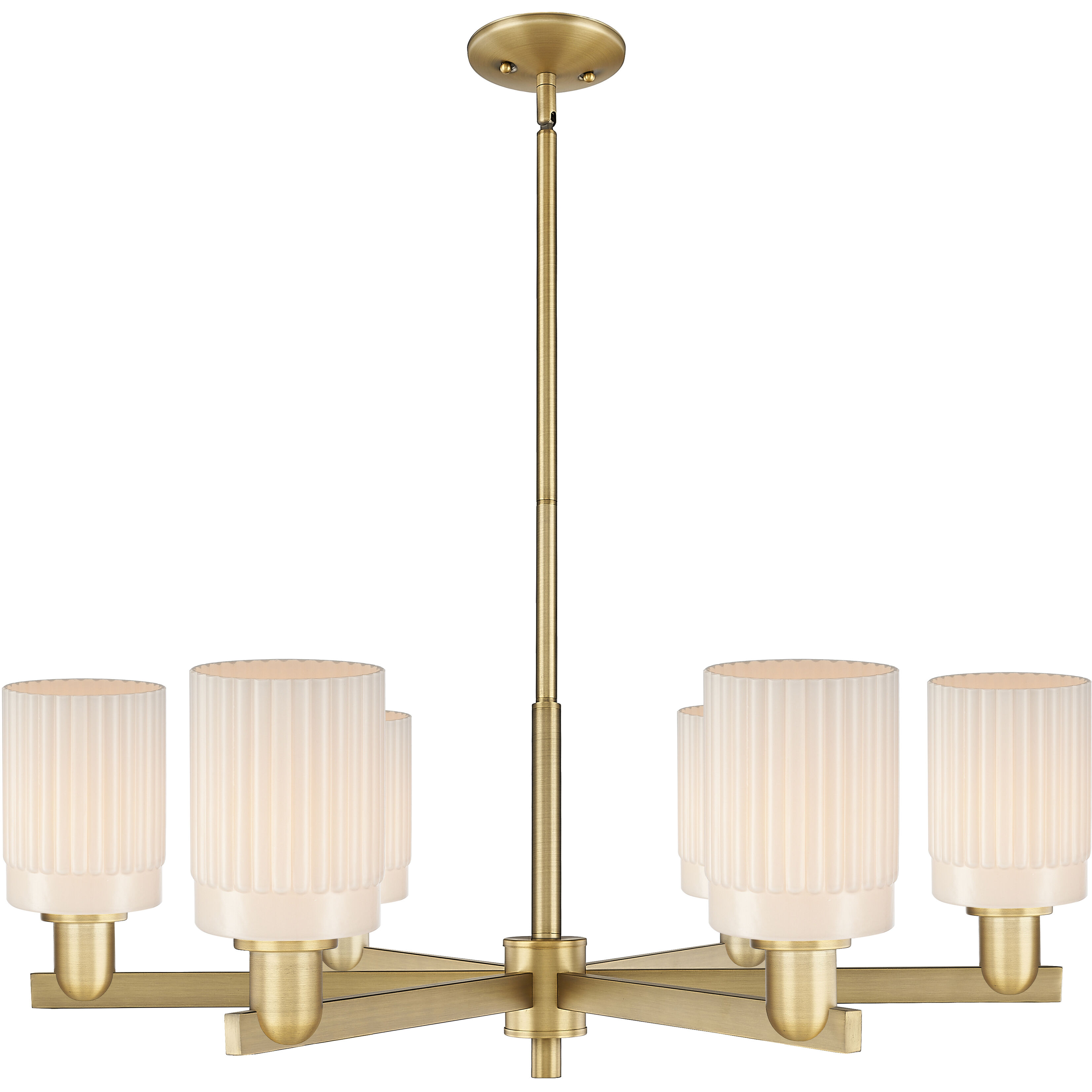 Arcadia Hadley 6 Light 34.25 inch Brushed Brass Chandelier Ceiling Light