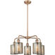 Cobbleskill 5 Light 23 inch Antique Copper Chandelier Ceiling Light in Mercury Glass