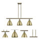 Ballston Dome 3 Light 36 inch Antique Brass Island Light Ceiling Light