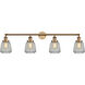 Franklin Restoration Chatham 4 Light 42 inch Brushed Brass Bath Vanity Light Wall Light in Clear Glass, Franklin Restoration