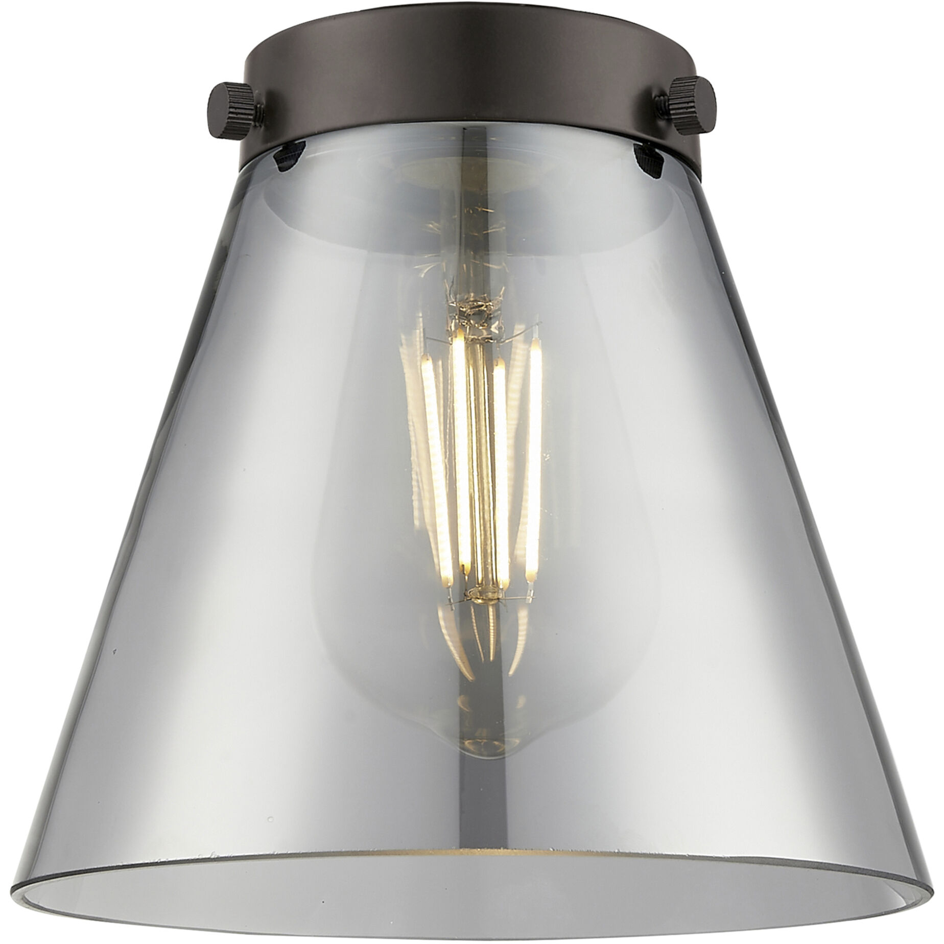 Franklin Restoration Cone LED 6 inch Antique Brass Mini Pendant Ceiling Light in Plated Smoke, Franklin Restoration