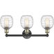Belfast 3 Light 24 inch Black Antique Brass Bath Vanity Light Wall Light in Deco Swirl