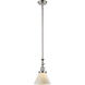 Franklin Restoration Cone 1 Light 8 inch Polished Nickel Mini Pendant Ceiling Light in Incandescent, Matte White, Franklin Restoration