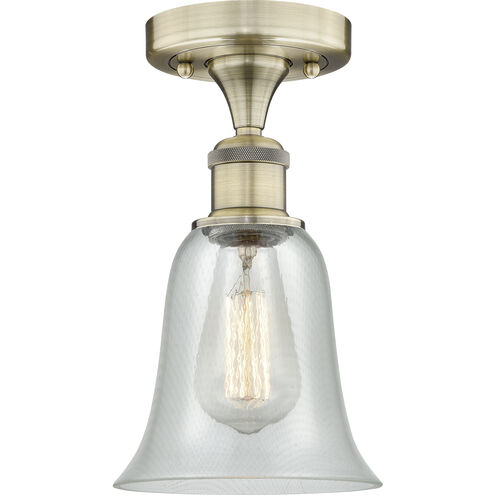 Hanover 1 Light 6.25 inch Antique Brass Flush Mount Ceiling Light in Fishnet