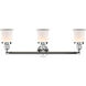 Franklin Restoration Small Canton LED 30 inch Polished Chrome Bath Vanity Light Wall Light in Matte White Glass, Franklin Restoration