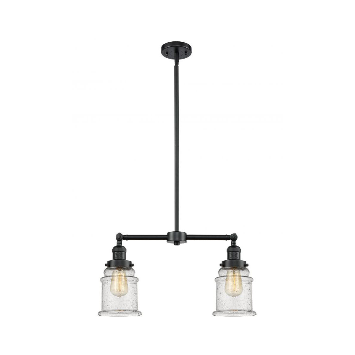 Franklin Restoration Canton 2 Light 21 inch Oil Rubbed Bronze Chandelier Ceiling Light in Seedy Glass, Franklin Restoration