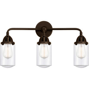 Nouveau 2 Dover 3 Light 23 inch Oil Rubbed Bronze Bath Vanity Light Wall Light in Clear Glass