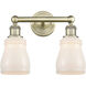 Ellery 2 Light 13.75 inch Antique Brass and White Bath Vanity Light Wall Light