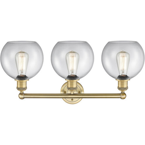 Athens 3 Light 26 inch Brushed Brass and Clear Bath Vanity Light Wall Light