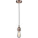 Chelsea Bare Bulb 1 Light 2 inch Antique Copper Mini Pendant Ceiling Light in Zebra, Chelsea