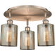 Cobbleskill 3 Light 16.75 inch Antique Copper Flush Mount Ceiling Light in Mercury