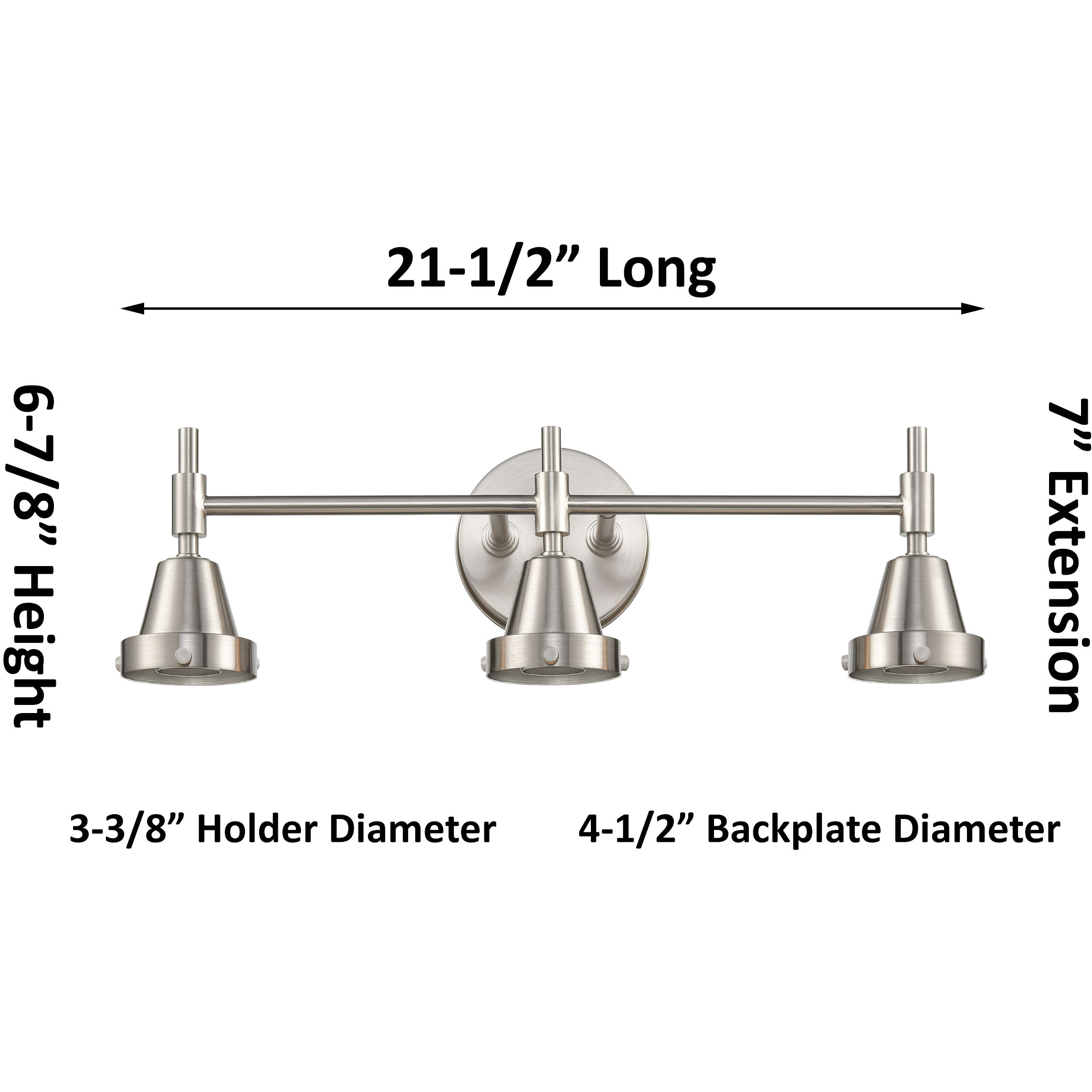 Caden 3 Light 25 inch Satin Nickel Bath Vanity Light Wall Light