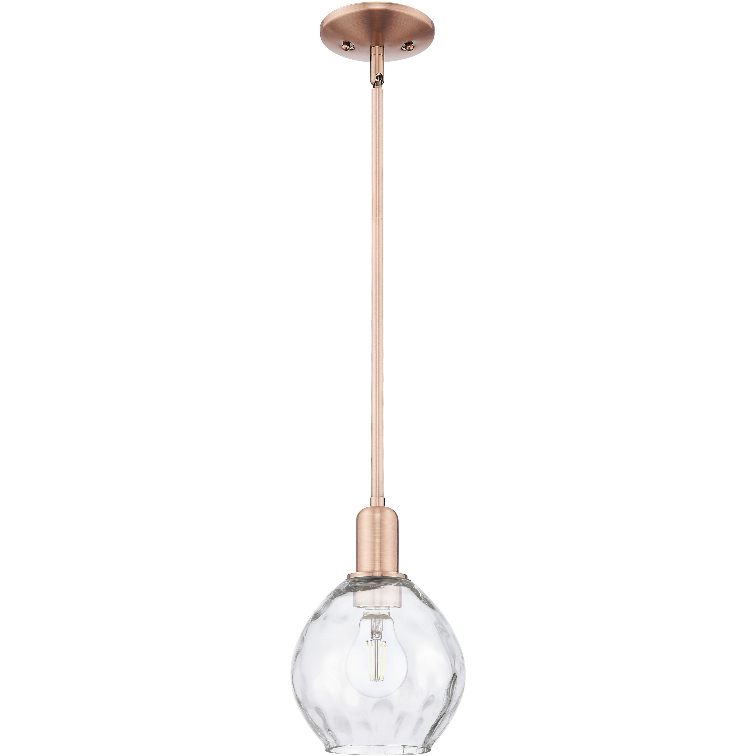 Arcadia Waverly 1 Light 6 inch Antique Copper Mini Pendant Ceiling Light