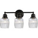 Aditi Colton 3 Light 21.5 inch Matte Black Bath Vanity Light Wall Light, Aditi