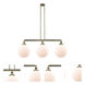Franklin Restoration XX-Large Beacon 3 Light 44 inch Antique Brass Island Light Ceiling Light in Matte White Glass, Franklin Restoration
