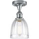 Ballston Brookfield LED 5.75 inch Polished Chrome Semi-Flush Mount Ceiling Light in Clear Glass, Ballston