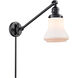 Bellmont 35 inch 3.50 watt Matte Black Swing Arm Wall Light, Franklin Restoration