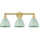 Plymouth Dome 3 Light 25.5 inch Satin Gold and Seafoam Bath Vanity Light Wall Light