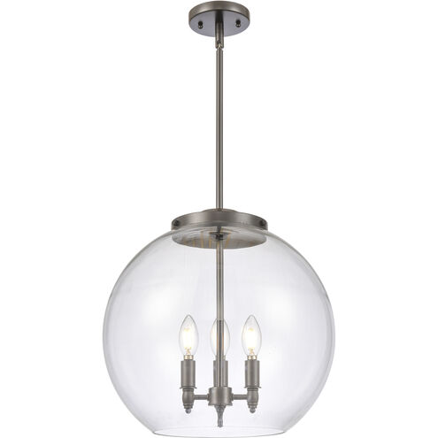 Ballston Athens LED 15.75 inch Oil Rubbed Bronze Pendant Ceiling Light in Clear Glass
